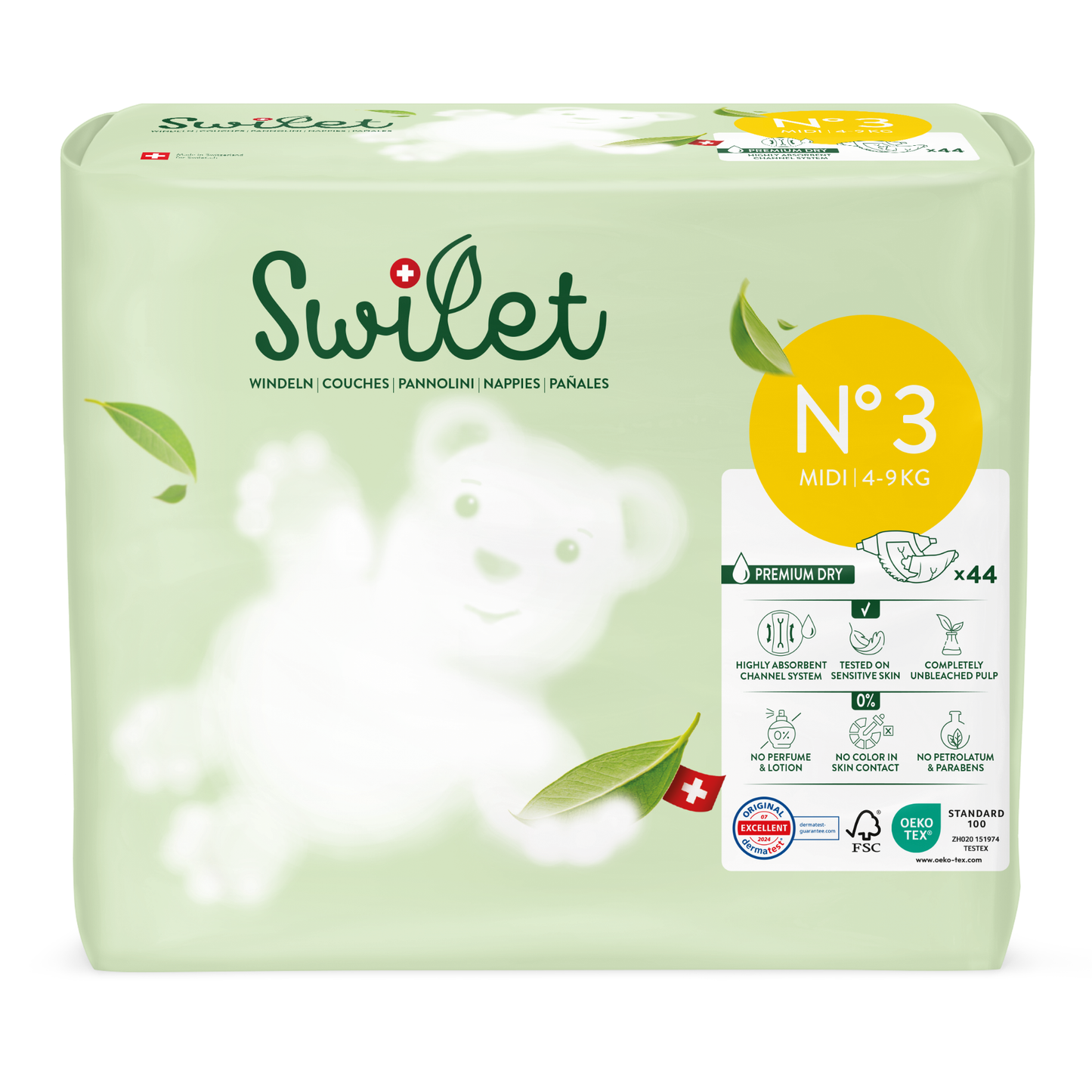 Swilet - La couche Écologiques  T3 Midi 5-9Kg (44 pces) Sachet