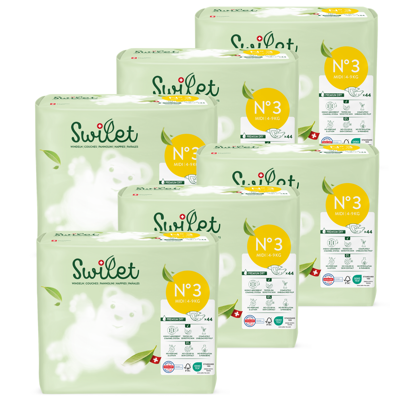 Swilet - La couche Écologiques T3 Midi 5-9Kg (6x 44 pces) Carton