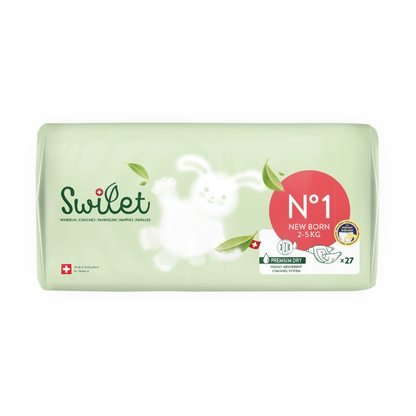Swilet - La couche Écologiques T1 Newborn 2-5Kg (27 pcs) Sachet