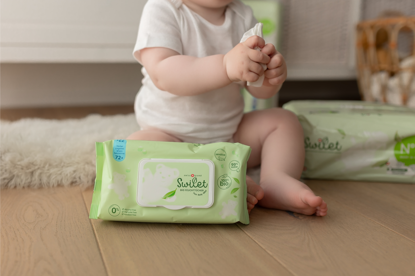 Swilet Lingettes humides bio (72 pces)