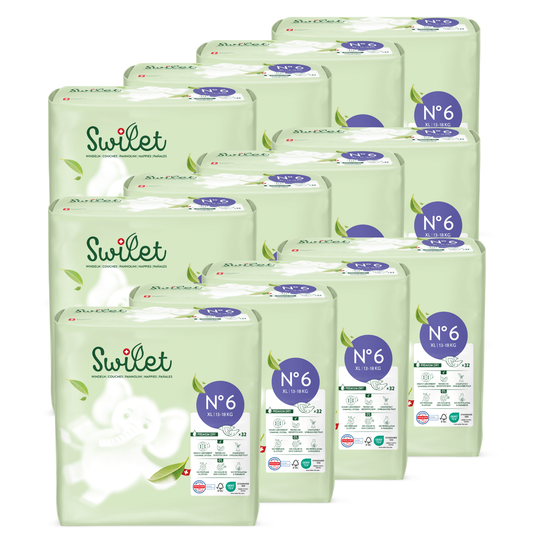 Swilet - La Couche Écologiques T6 XL 13-18Kg (12x 32 pces) Carton Double 