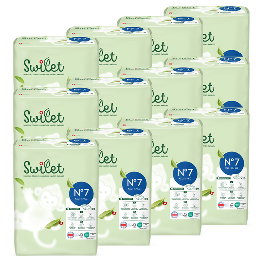 Swilet - La Couche Écologiques T7 XXL 15+Kg (12x 30 pces) Carton Double 