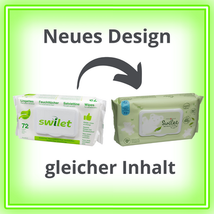 Swilet Lingettes pour visage&corps BIO (12 x 72 pces) Carton