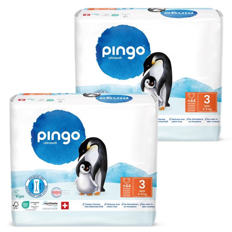 Pingo T3 Midi (4-9 kg) double sac (2 x 44 pces)