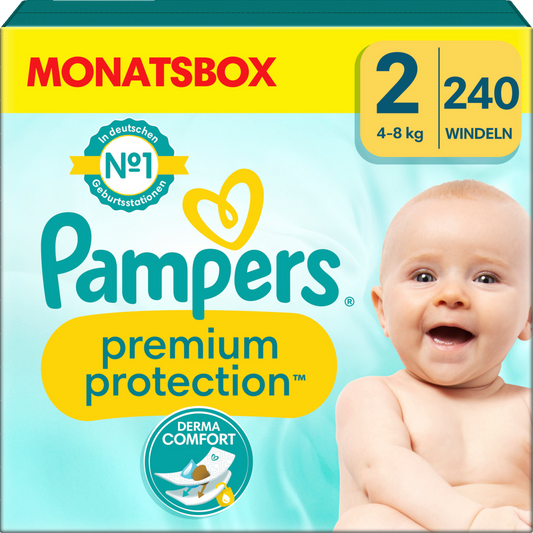 Pampers Premium Protection T2 Mini 4-8kg Pack mensuel (240 pces)